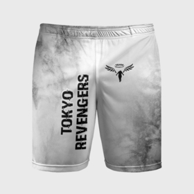 Мужские шорты спортивные с принтом Tokyo Revengers glitch на светлом фоне: надпись, символ в Белгороде,  |  | Тематика изображения на принте: 