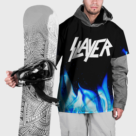Накидка на куртку 3D с принтом Slayer blue fire , 100% полиэстер |  | 