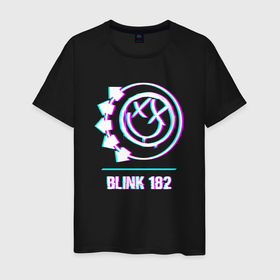 Мужская футболка хлопок с принтом Blink 182 glitch rock в Кировске, 100% хлопок | прямой крой, круглый вырез горловины, длина до линии бедер, слегка спущенное плечо. | 