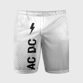 Мужские шорты спортивные с принтом AC DC glitch на светлом фоне: по вертикали в Кировске,  |  | 