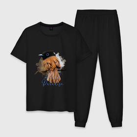 Мужская пижама хлопок с принтом Bird of paradise в Петрозаводске, 100% хлопок | брюки и футболка прямого кроя, без карманов, на брюках мягкая резинка на поясе и по низу штанин
 | 