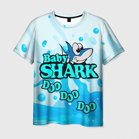 Мужская футболка 3D с принтом Baby Shark Doo Doo Doo в Белгороде, 100% полиэфир | прямой крой, круглый вырез горловины, длина до линии бедер | 