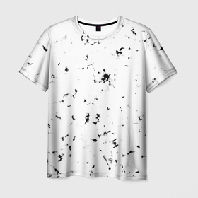 Мужская футболка 3D с принтом Текстура черно белая в Белгороде, 100% полиэфир | прямой крой, круглый вырез горловины, длина до линии бедер | 