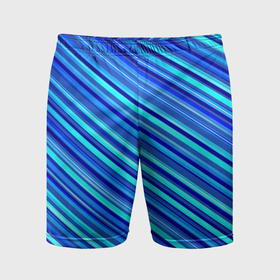 Мужские шорты спортивные с принтом Сине голубые узорчатые полосы ,  |  | 