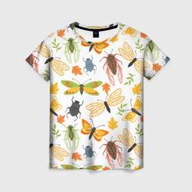 Женская футболка 3D с принтом Планета насекомых в Кировске, 100% полиэфир ( синтетическое хлопкоподобное полотно) | прямой крой, круглый вырез горловины, длина до линии бедер | 