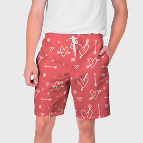 Мужские шорты 3D с принтом Love is love ,  полиэстер 100% | прямой крой, два кармана без застежек по бокам. Мягкая трикотажная резинка на поясе, внутри которой широкие завязки. Длина чуть выше колен | 