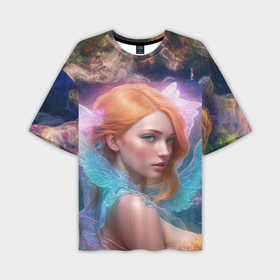 Мужская футболка oversize 3D с принтом Девушка фея Ария в Рязани,  |  | 