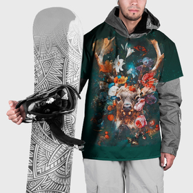 Накидка на куртку 3D с принтом Сказочный олень. Акварель в Петрозаводске, 100% полиэстер |  | Тематика изображения на принте: 