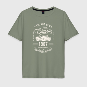 Мужская футболка хлопок Oversize с принтом Я классический 1987 , 100% хлопок | свободный крой, круглый ворот, “спинка” длиннее передней части | 