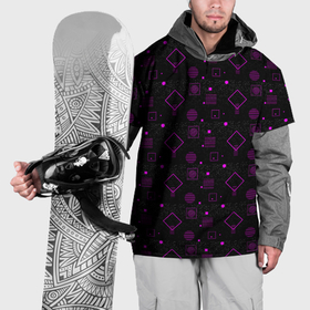 Накидка на куртку 3D с принтом Фиолетовые геометрические фигуры , 100% полиэстер |  | Тематика изображения на принте: 