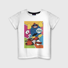 Детская футболка хлопок с принтом Хаги chicken gun в Курске, 100% хлопок | круглый вырез горловины, полуприлегающий силуэт, длина до линии бедер | Тематика изображения на принте: 