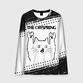 Мужской лонгслив 3D с принтом The Offspring рок кот на светлом фоне в Тюмени, 100% полиэстер | длинные рукава, круглый вырез горловины, полуприлегающий силуэт | Тематика изображения на принте: 