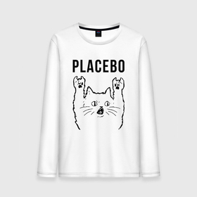 Мужской лонгслив хлопок с принтом Placebo   rock cat в Петрозаводске, 100% хлопок |  | Тематика изображения на принте: 