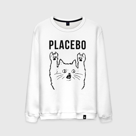 Мужской свитшот хлопок с принтом Placebo   rock cat в Новосибирске, 100% хлопок |  | 