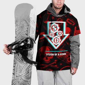 Накидка на куртку 3D с принтом System of a Down rock glitch в Кировске, 100% полиэстер |  | 
