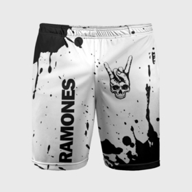 Мужские шорты спортивные с принтом Ramones и рок символ на светлом фоне в Тюмени,  |  | 