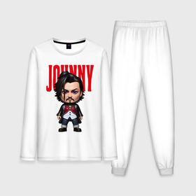 Мужская пижама с лонгсливом хлопок с принтом Johnny Depp   cool dude   pop art в Новосибирске,  |  | 