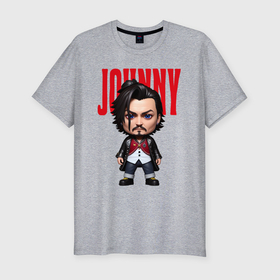 Мужская футболка хлопок Slim с принтом Johnny Depp   cool dude   pop art в Белгороде, 92% хлопок, 8% лайкра | приталенный силуэт, круглый вырез ворота, длина до линии бедра, короткий рукав | 