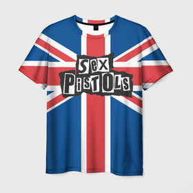 Мужская футболка 3D с принтом Sex Pistols   панк рок в Петрозаводске, 100% полиэфир | прямой крой, круглый вырез горловины, длина до линии бедер | 