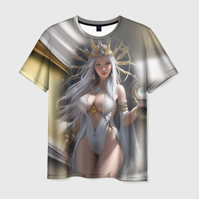 Мужская футболка 3D с принтом Девушка с пышными формами  аниме в Екатеринбурге, 100% полиэфир | прямой крой, круглый вырез горловины, длина до линии бедер | Тематика изображения на принте: 