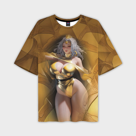 Мужская футболка oversize 3D с принтом fantasy gold girl в Тюмени,  |  | 