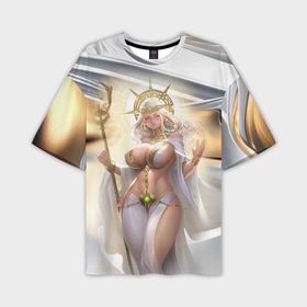 Мужская футболка oversize 3D с принтом Fantasy girl  gold в Тюмени,  |  | 