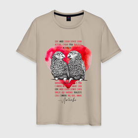 Мужская футболка хлопок с принтом Любовь Love Amore в Санкт-Петербурге, 100% хлопок | прямой крой, круглый вырез горловины, длина до линии бедер, слегка спущенное плечо. | Тематика изображения на принте: 
