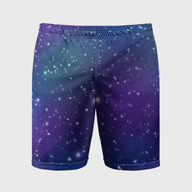 Мужские шорты спортивные с принтом Фиолетовая розовая звездная туманность в космосе в Курске,  |  | 