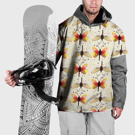 Накидка на куртку 3D с принтом Стрекозы и бабочки в Тюмени, 100% полиэстер |  | Тематика изображения на принте: 