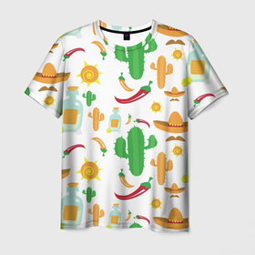 Мужская футболка 3D с принтом Мексиканский стиль в Курске, 100% полиэфир | прямой крой, круглый вырез горловины, длина до линии бедер | 