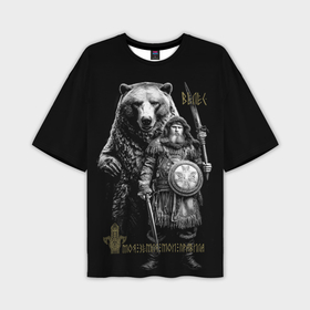 Мужская футболка oversize 3D с принтом Велес с медведем в Курске,  |  | 