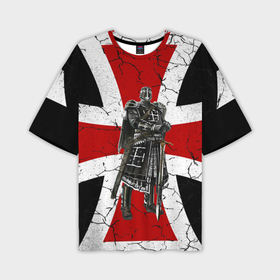 Мужская футболка oversize 3D с принтом Рыцарь на фоне мальтийского креста в Петрозаводске,  |  | 