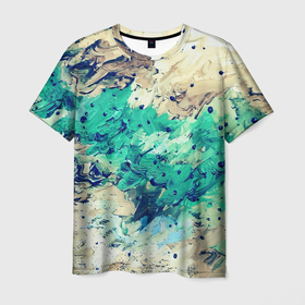 Мужская футболка 3D с принтом Текстура масляные краски в Белгороде, 100% полиэфир | прямой крой, круглый вырез горловины, длина до линии бедер | 