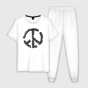 Мужская пижама хлопок с принтом Puzzle peace в Курске, 100% хлопок | брюки и футболка прямого кроя, без карманов, на брюках мягкая резинка на поясе и по низу штанин
 | 