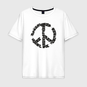 Мужская футболка хлопок Oversize с принтом Puzzle peace в Белгороде, 100% хлопок | свободный крой, круглый ворот, “спинка” длиннее передней части | Тематика изображения на принте: 