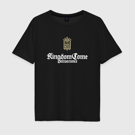 Мужская футболка хлопок Oversize с принтом Kingdom come deliverance logo , 100% хлопок | свободный крой, круглый ворот, “спинка” длиннее передней части | Тематика изображения на принте: 