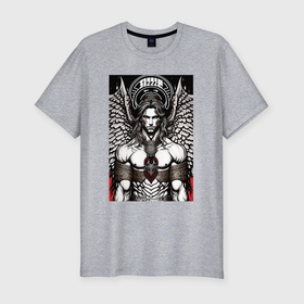 Мужская футболка хлопок Slim с принтом Дьявольский ангел в Белгороде, 92% хлопок, 8% лайкра | приталенный силуэт, круглый вырез ворота, длина до линии бедра, короткий рукав | Тематика изображения на принте: 