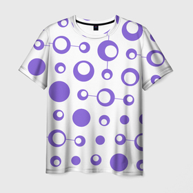 Мужская футболка 3D с принтом Узор из кругов в Кировске, 100% полиэфир | прямой крой, круглый вырез горловины, длина до линии бедер | 