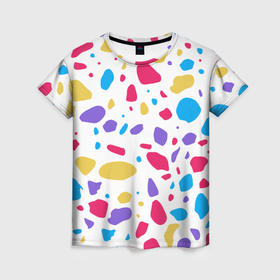 Женская футболка 3D с принтом Узор из осколков в Кировске, 100% полиэфир ( синтетическое хлопкоподобное полотно) | прямой крой, круглый вырез горловины, длина до линии бедер | 