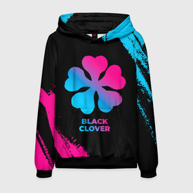 Мужская толстовка 3D с принтом Black Clover   neon gradient в Кировске, 100% полиэстер | двухслойный капюшон со шнурком для регулировки, мягкие манжеты на рукавах и по низу толстовки, спереди карман-кенгуру с мягким внутренним слоем. | 