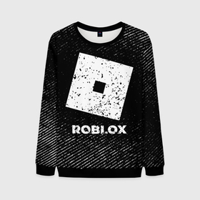 Мужской свитшот 3D с принтом Roblox с потертостями на темном фоне в городе Новоалтайск, 100% полиэстер с мягким внутренним слоем | круглый вырез горловины, мягкая резинка на манжетах и поясе, свободная посадка по фигуре | Тематика изображения на принте: 