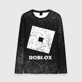 Мужской лонгслив 3D с принтом Roblox с потертостями на темном фоне в городе Новоалтайск, 100% полиэстер | длинные рукава, круглый вырез горловины, полуприлегающий силуэт | 