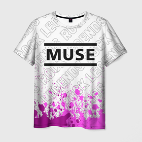 Мужская футболка 3D с принтом Muse rock legends: символ сверху в Курске, 100% полиэфир | прямой крой, круглый вырез горловины, длина до линии бедер | 