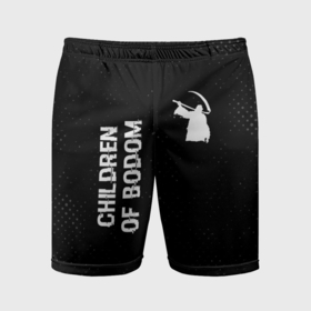 Мужские шорты спортивные с принтом Children of Bodom glitch на темном фоне: надпись, символ в Белгороде,  |  | 