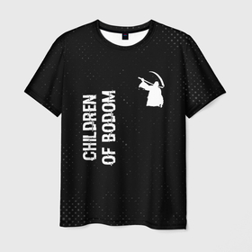 Мужская футболка 3D с принтом Children of Bodom glitch на темном фоне: надпись, символ в Белгороде, 100% полиэфир | прямой крой, круглый вырез горловины, длина до линии бедер | 