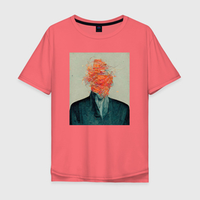 Мужская футболка хлопок Oversize с принтом Error Brain в Тюмени, 100% хлопок | свободный крой, круглый ворот, “спинка” длиннее передней части | 