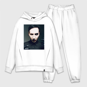Мужской костюм oversize хлопок с принтом Marilyn Manson фотопортрет в Санкт-Петербурге,  |  | Тематика изображения на принте: 