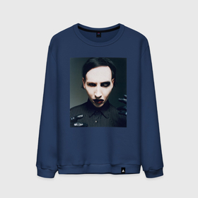 Мужской свитшот хлопок с принтом Marilyn Manson фотопортрет , 100% хлопок |  | Тематика изображения на принте: 