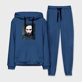 Мужской костюм хлопок с толстовкой с принтом Marilyn Manson фотопортрет ,  |  | Тематика изображения на принте: 