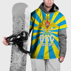 Накидка на куртку 3D с принтом ВКС России   герб в Кировске, 100% полиэстер |  | 